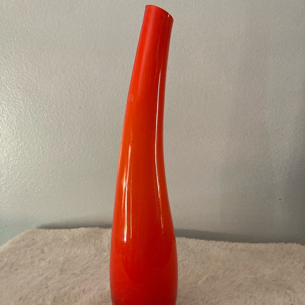 Pier 1 Bold Red-Orange Vase 13”